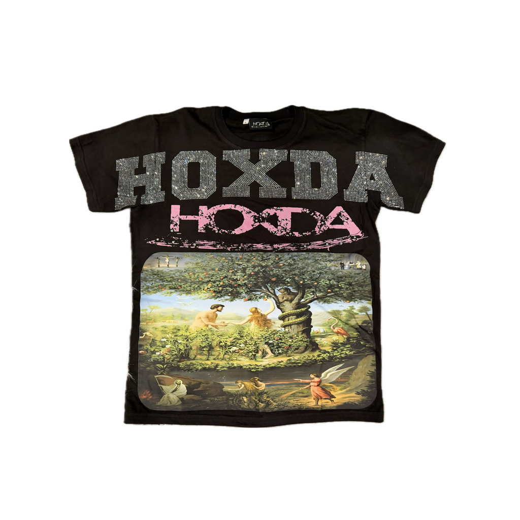 Black & Pink Holy Damage Adam &
Eve Tee