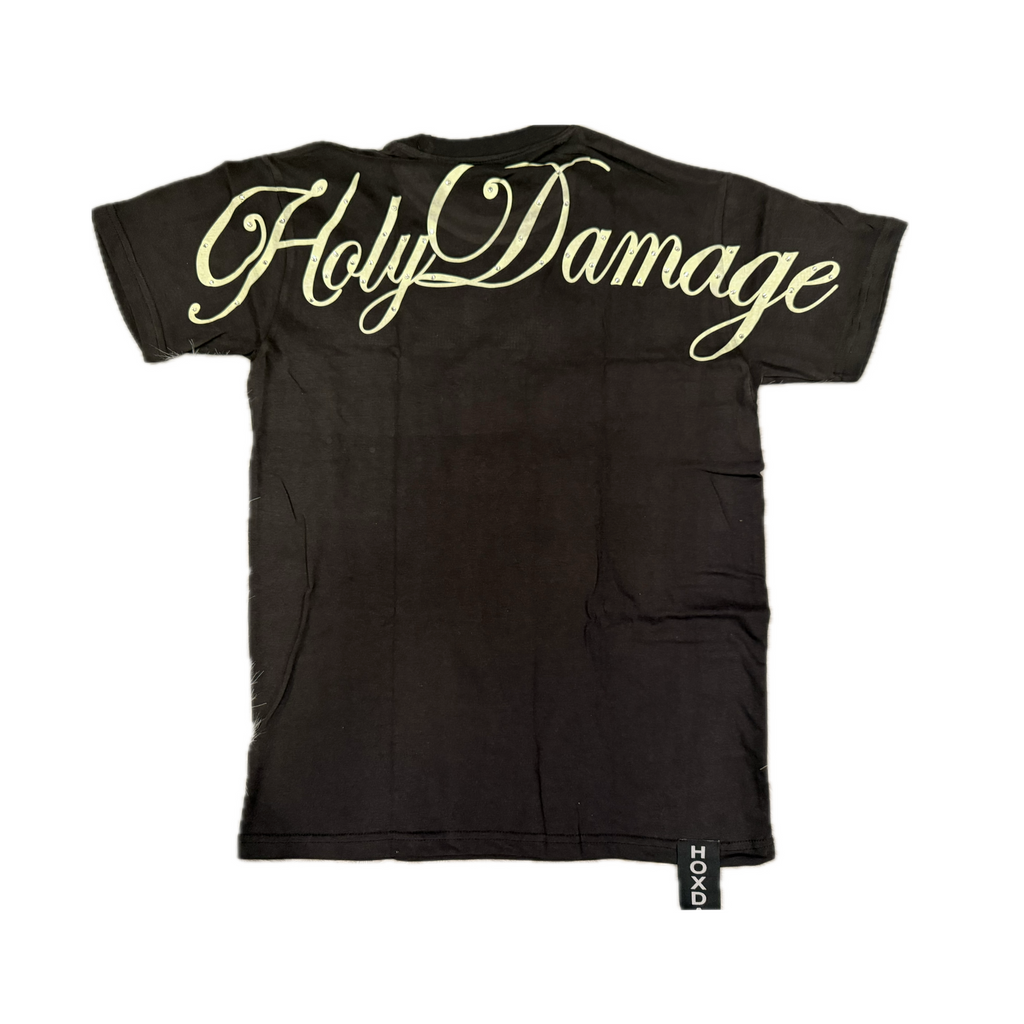 Black & Green Holy Damage Adam & Eve Tee